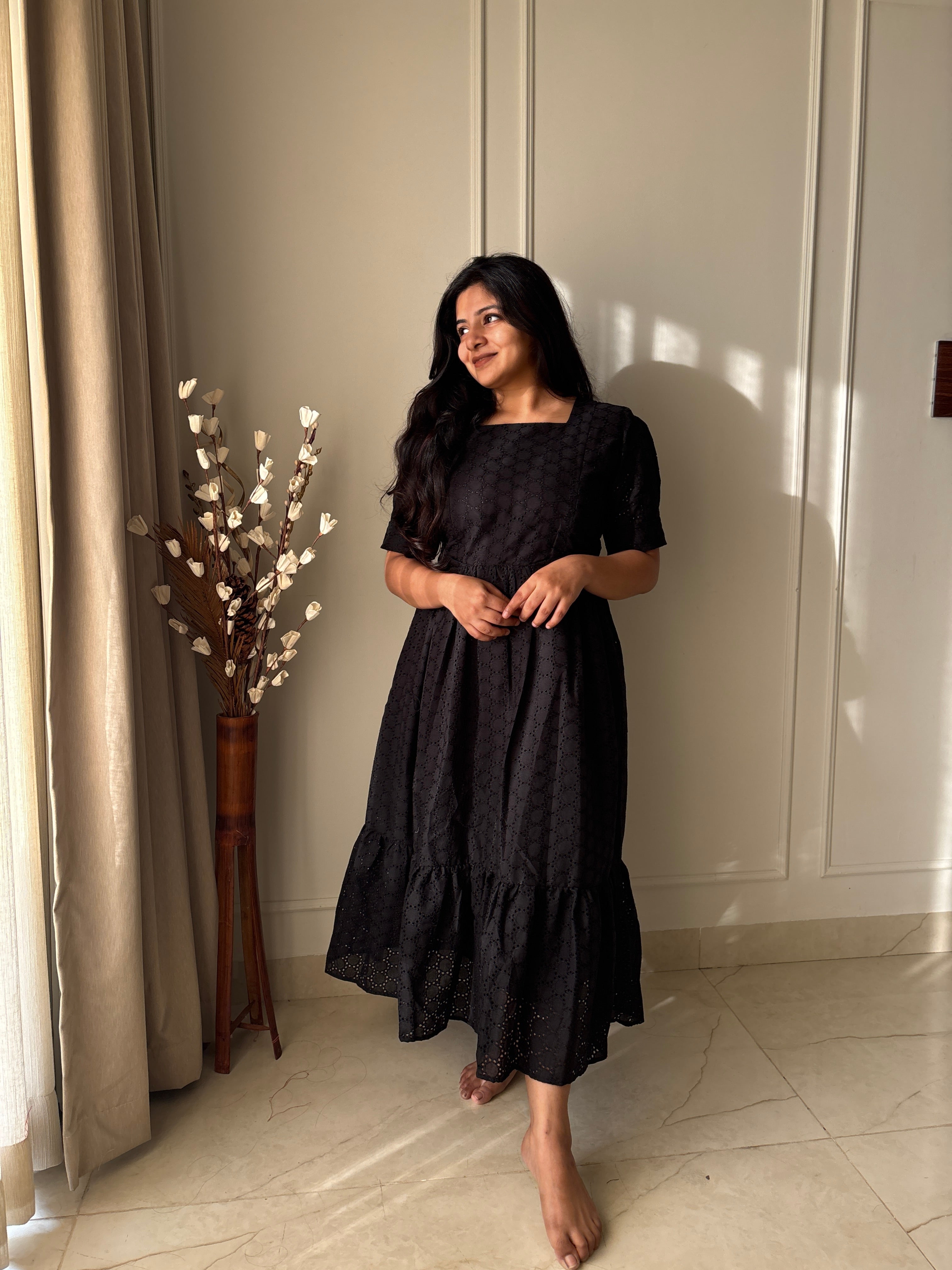 Black Beauty Maternity Feeding Dress