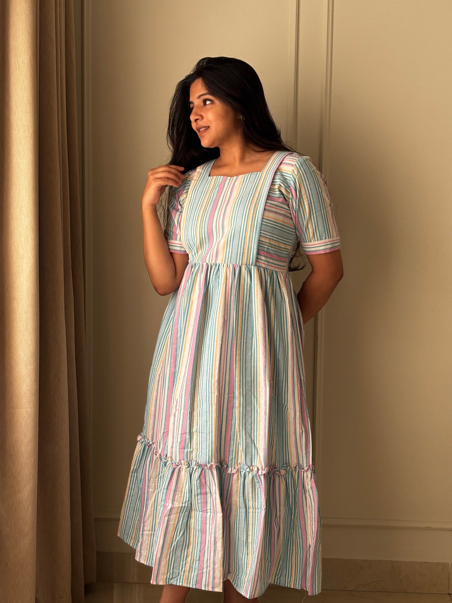 Blue Sprinkles Maternity Feeding Dress