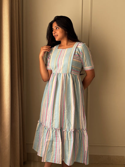 Blue Sprinkles Maternity Feeding Dress