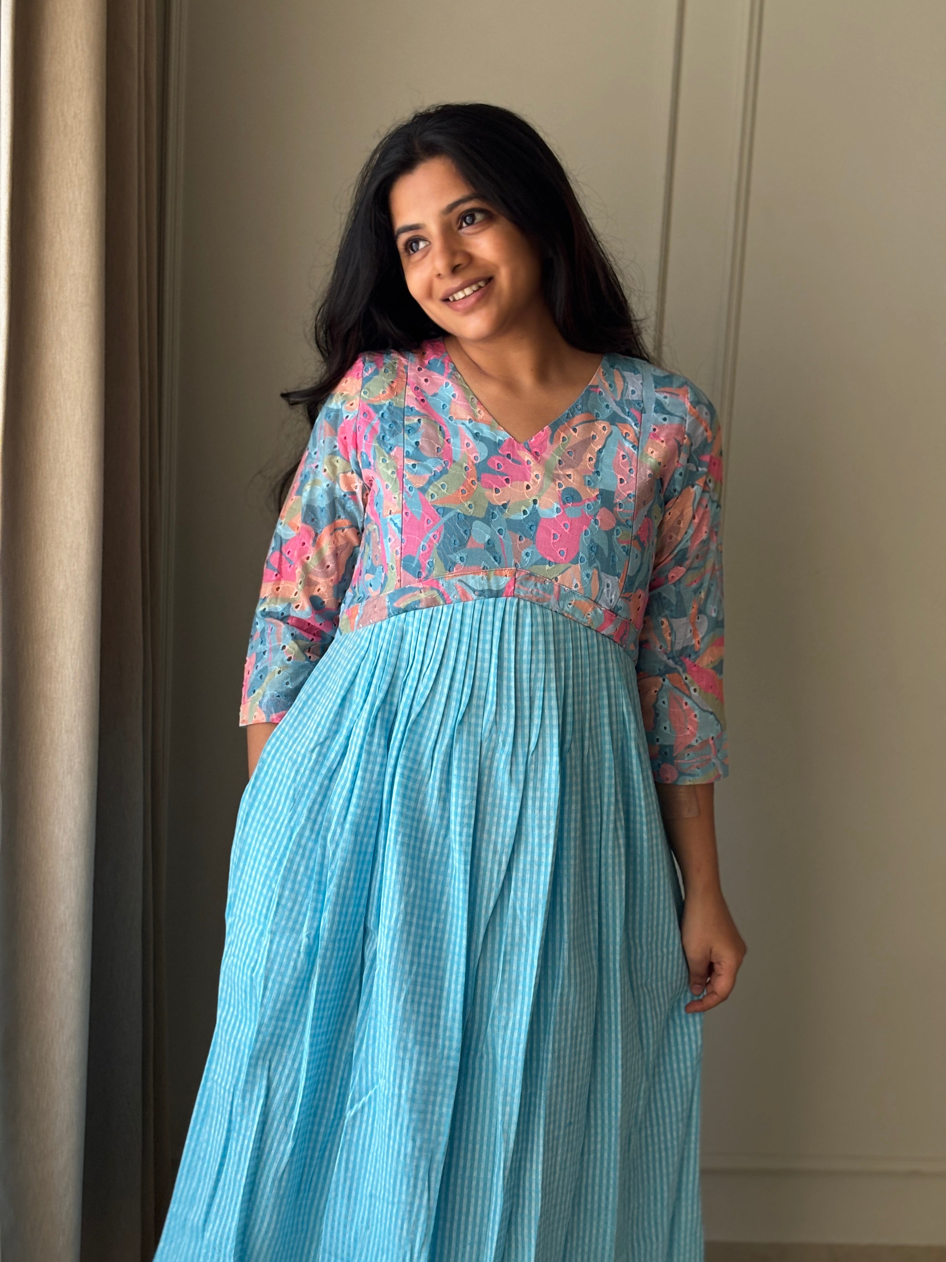 Sea Bloom Maternity Feeding Dress