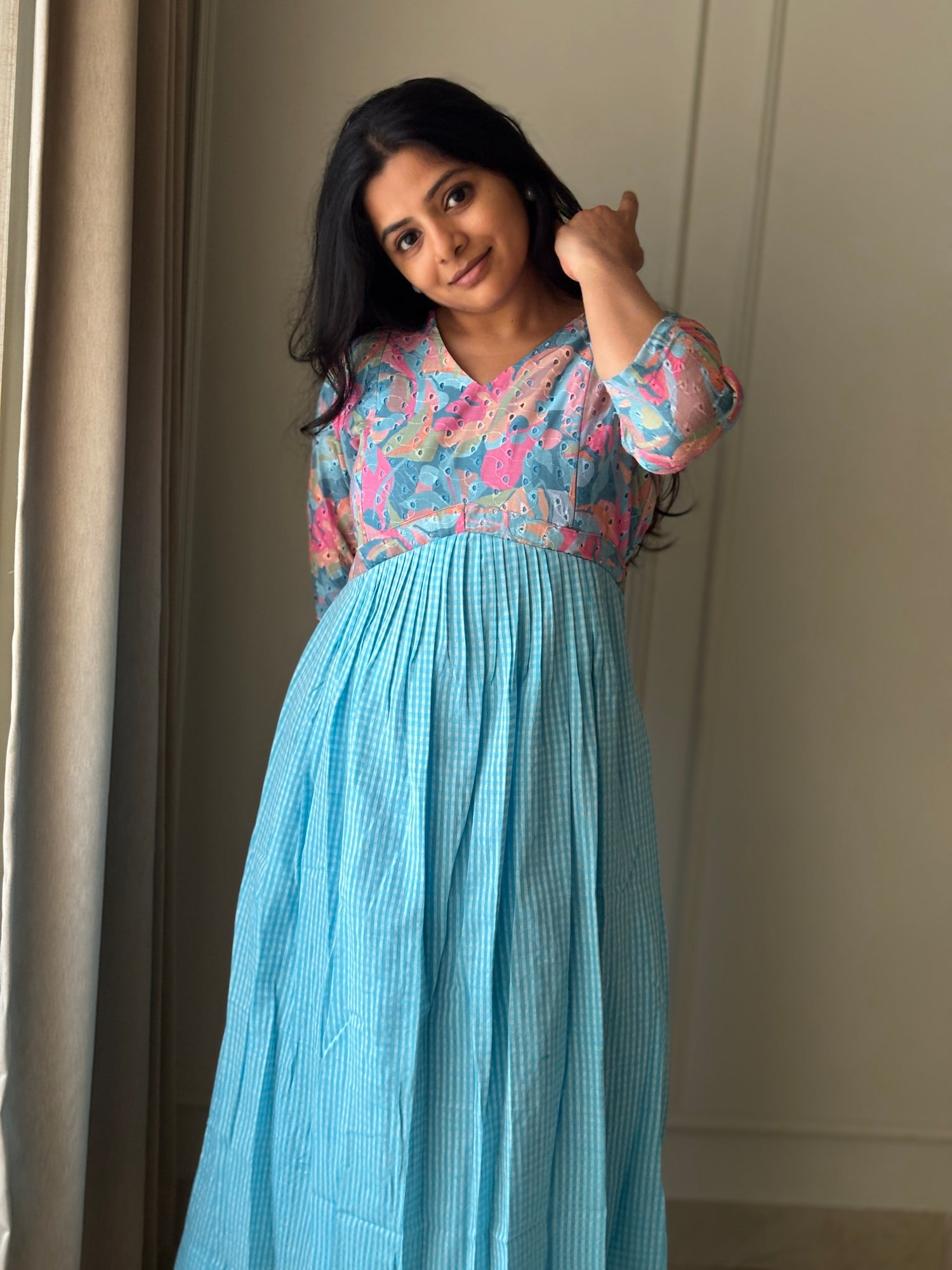 Sea Bloom Maternity Feeding Dress