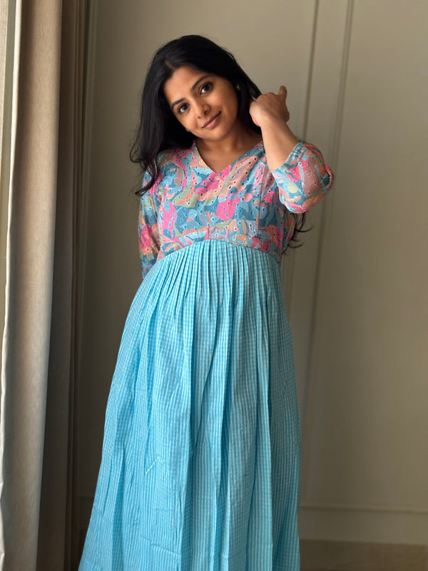 Sea Bloom Maternity Feeding Dress