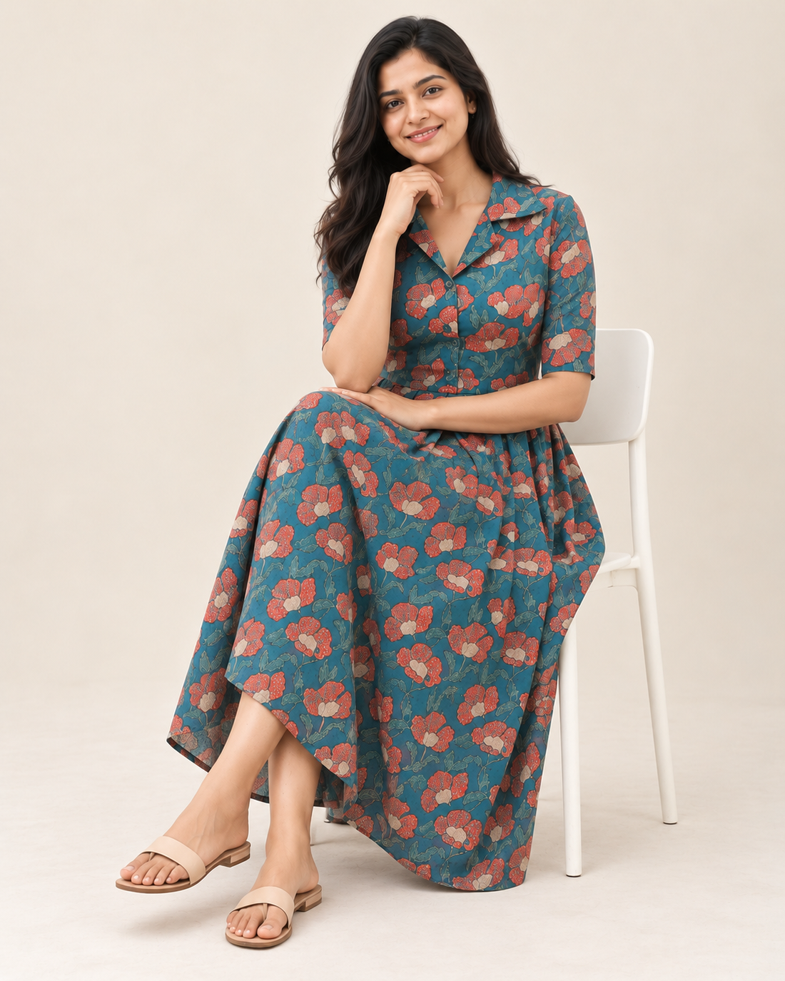 Blooming green Maternity Feeding Frock