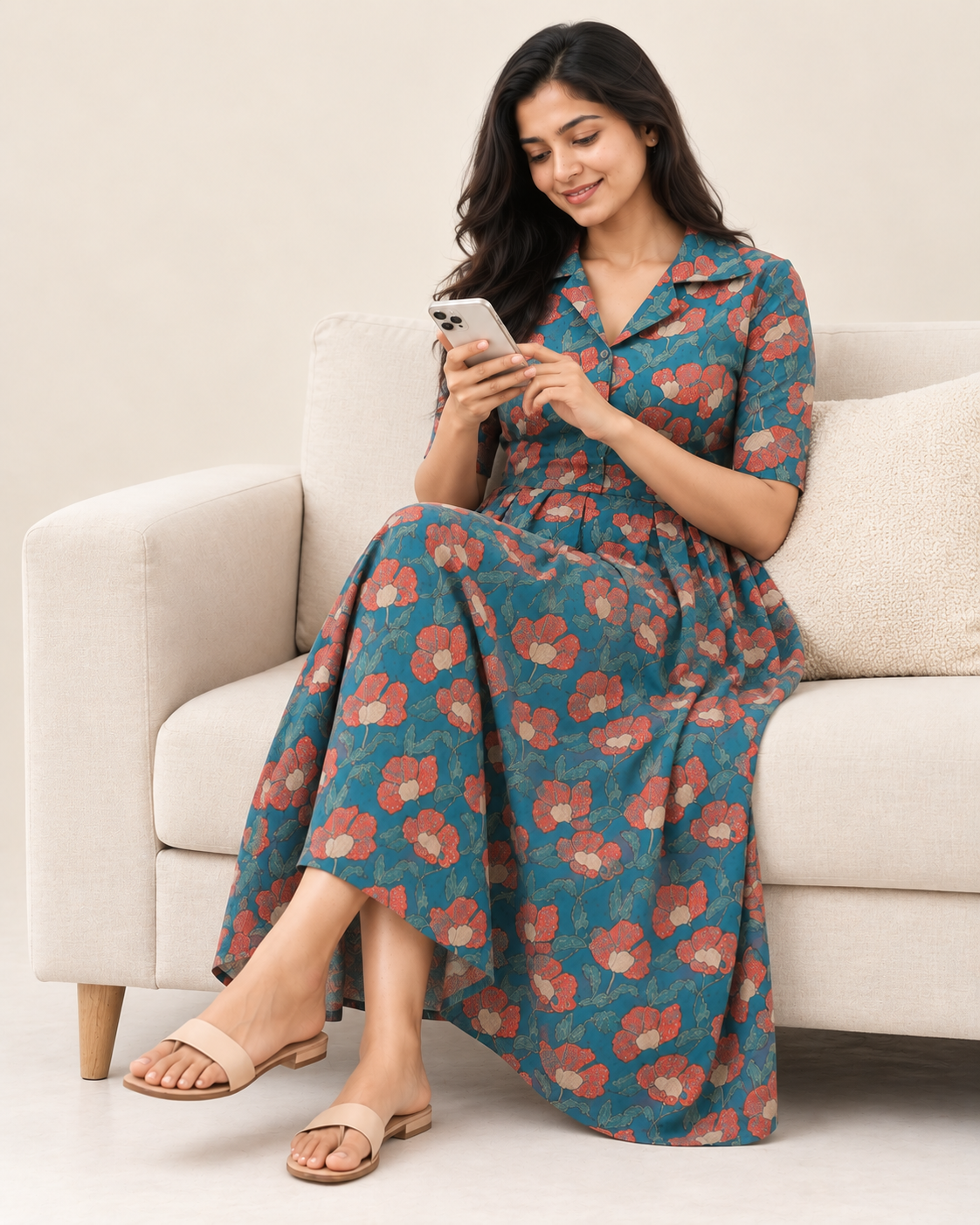 Blooming green Maternity Feeding Frock