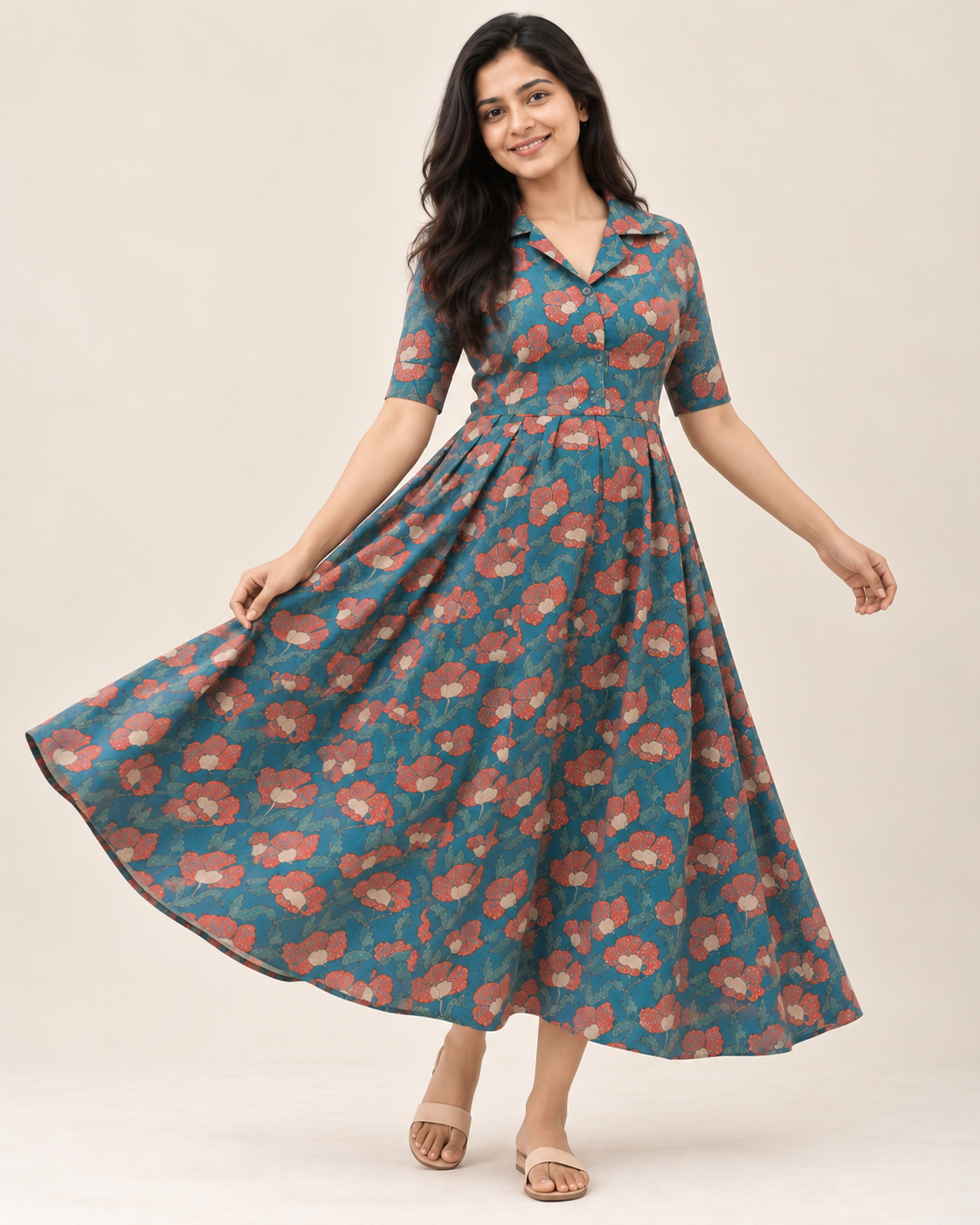 Blooming green Maternity Feeding Frock