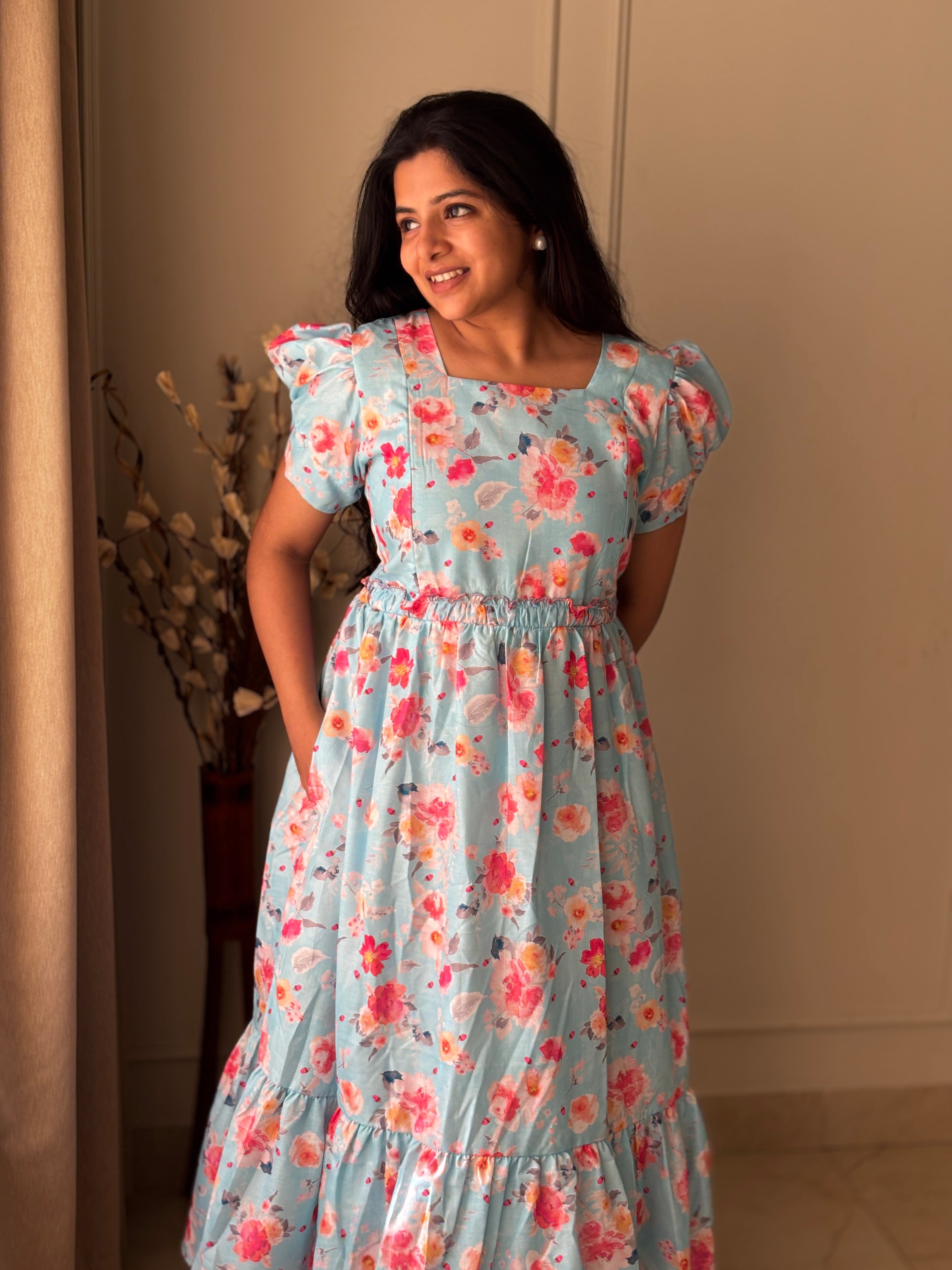 Dreamy Floral Maternity Feeding Dress