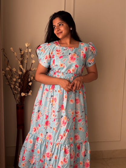 Dreamy Floral Maternity Feeding Dress