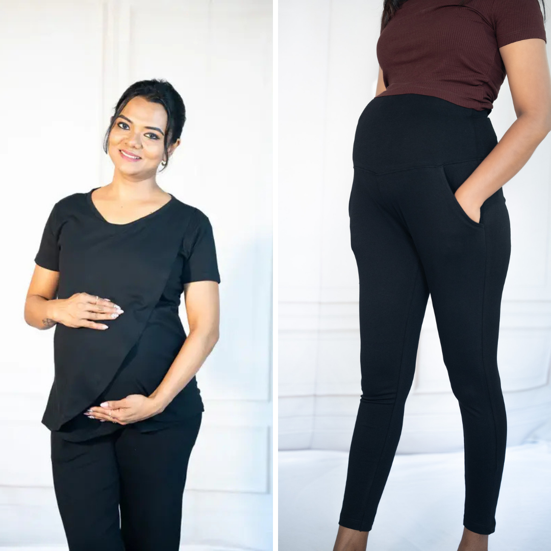 Zipless Feeding T-Shirt &amp; Alinged Me Yoga Pant Legging