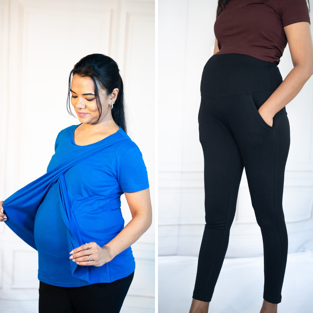 Zipless Feeding T-Shirt &amp; Alinged Me Yoga Pant Legging