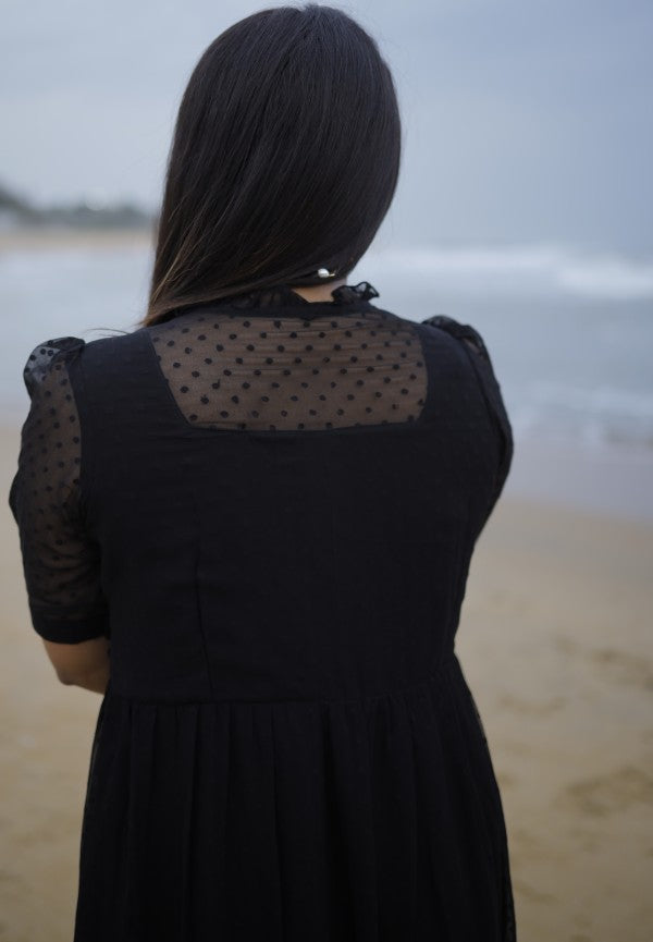 Lady in black Maternity Feeding Dress