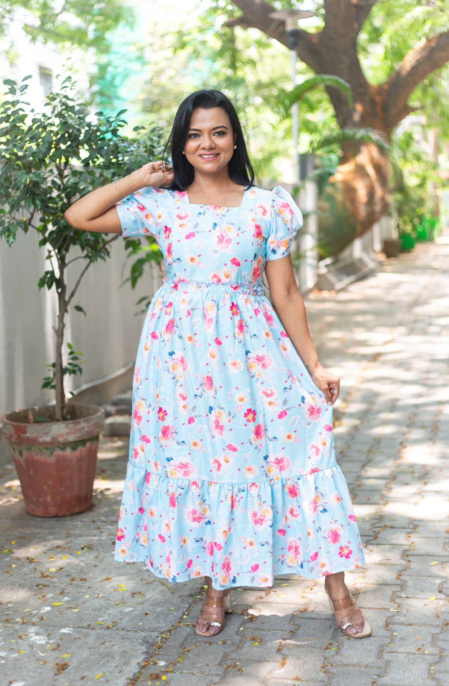 Dreamy Floral Maternity Feeding Dress