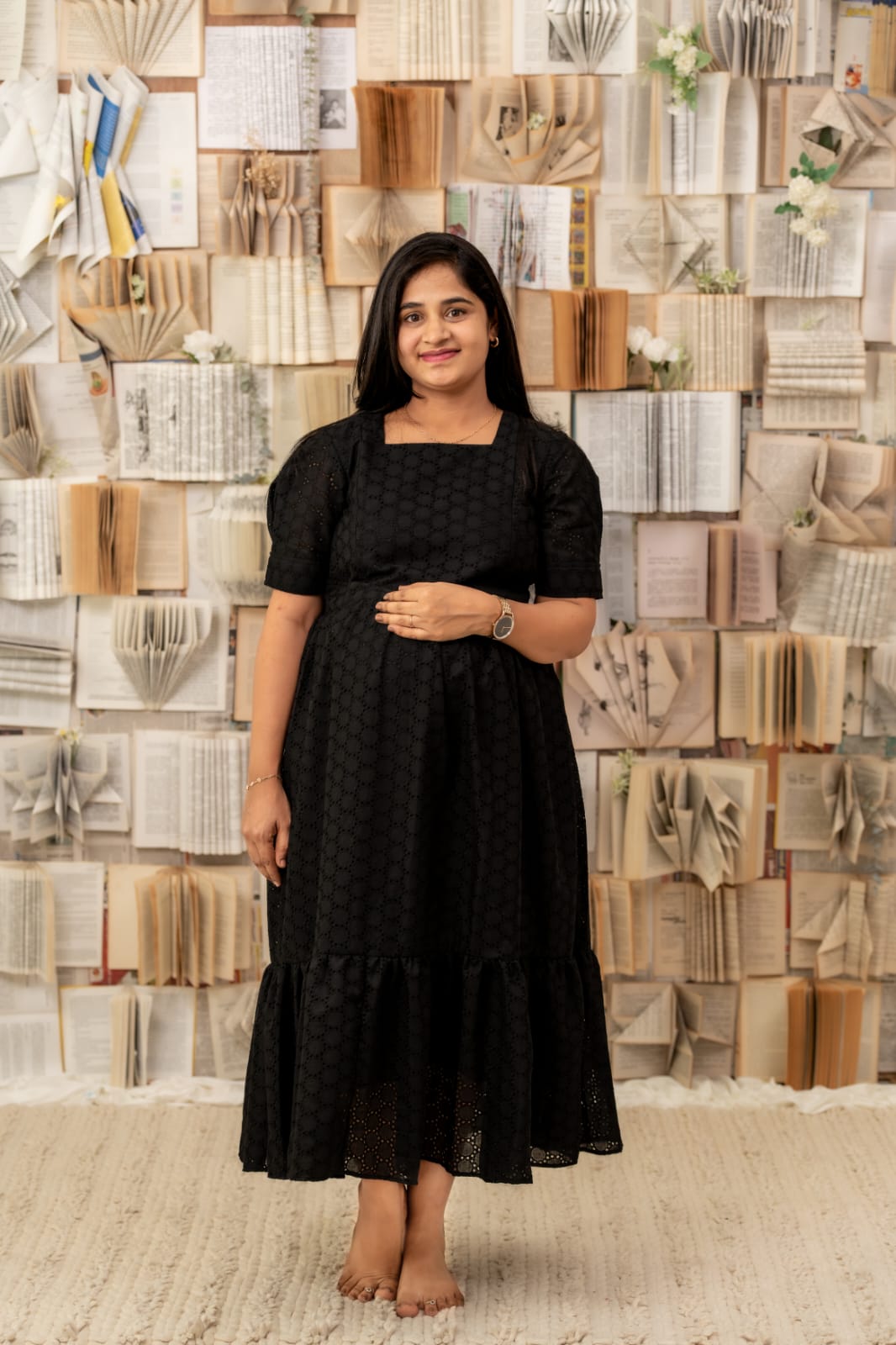 Black Beauty Maternity Feeding Dress