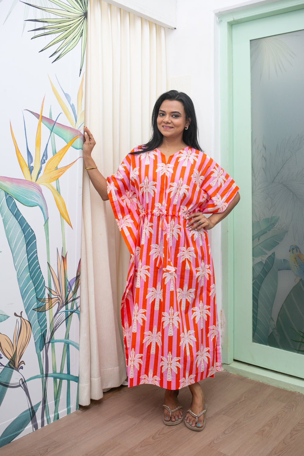 Pink Tree Feeding kaftan