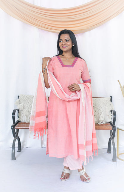 Peach Ice Maternity Feeding Salwar