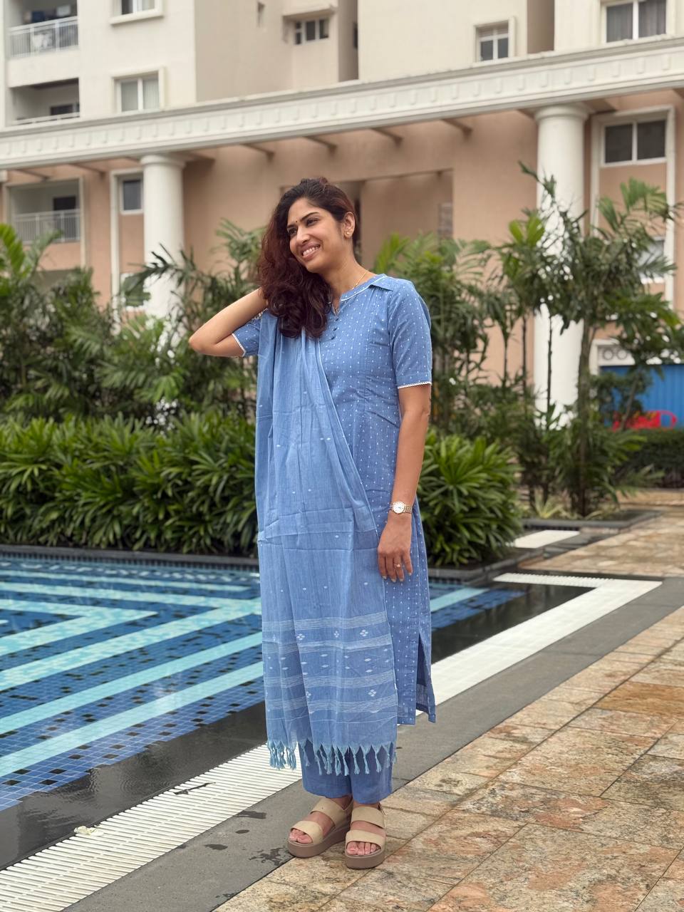 Paint me blue Maternity Feeding Salwar set