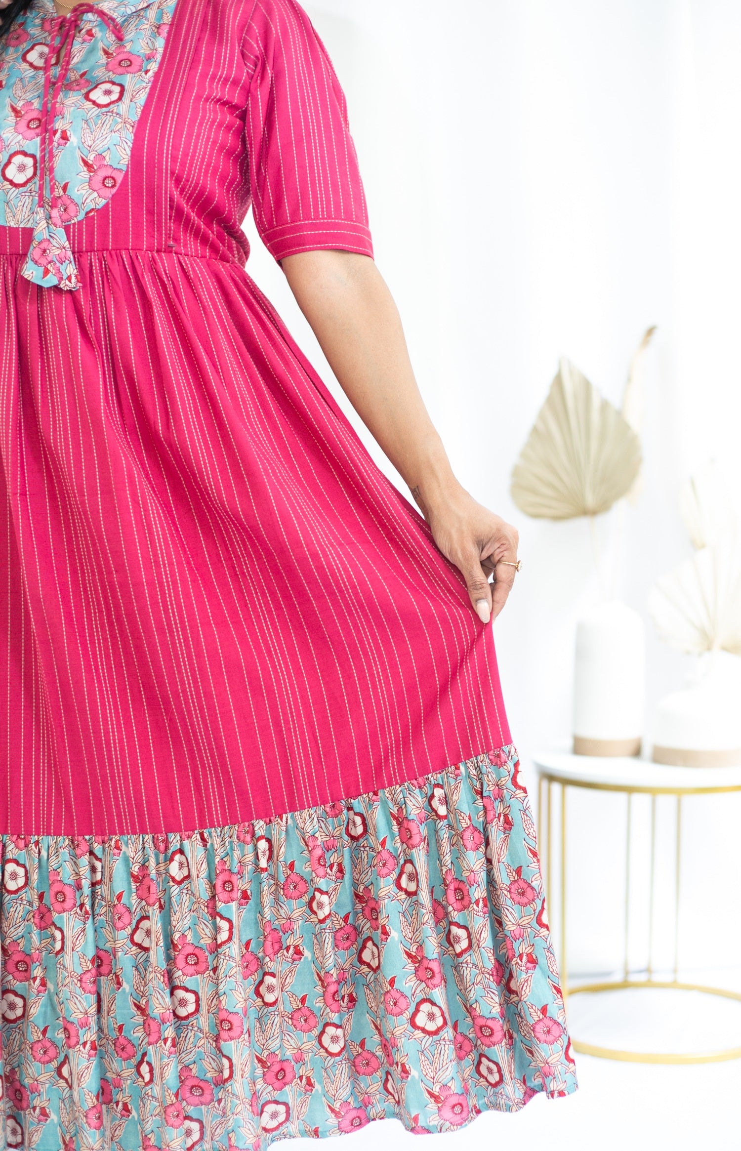 Pretty Pink Maternity Feeding Dress