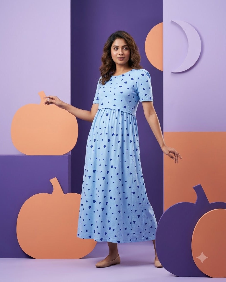 Hearty Blue Zipless Feeding maxi