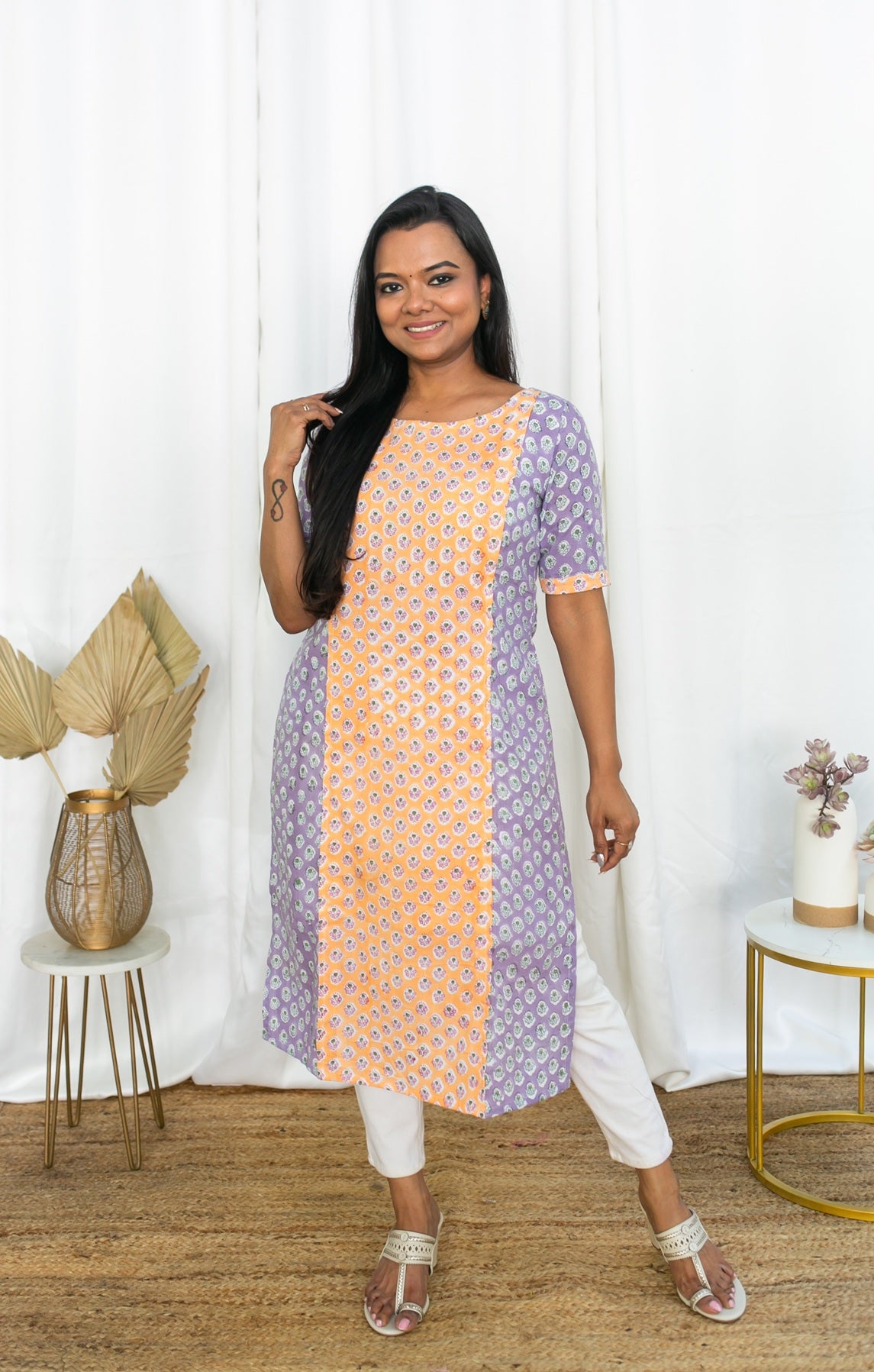 Sunlit Petals Feeding Kurta Top