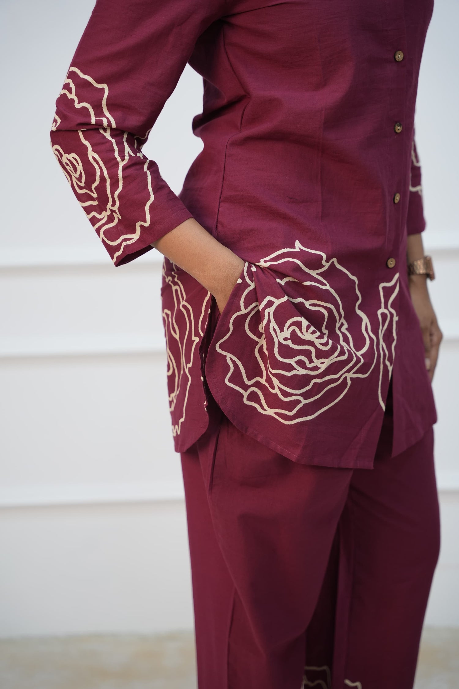 Maroon Rosette Feeding Co-ord