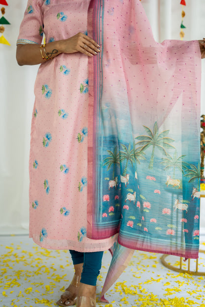 Pichwai Salwar Set ( Top and Dupatta)