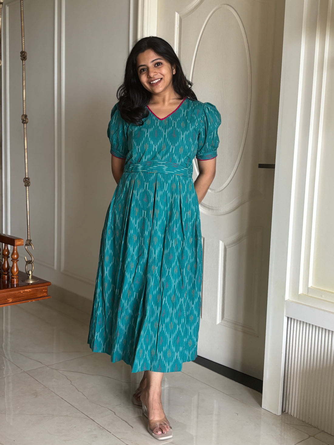Turquoise Sea Maternity Feeding Dress