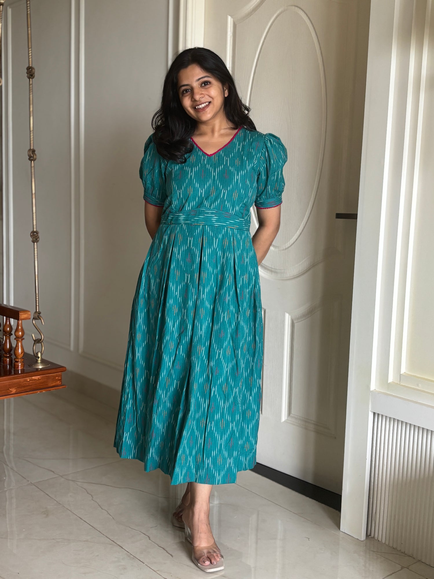 Turquoise Sea Maternity Feeding Dress