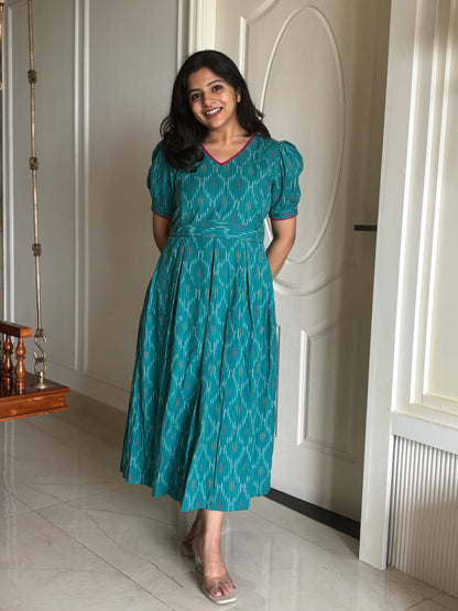 Turquoise Sea Maternity Feeding Dress