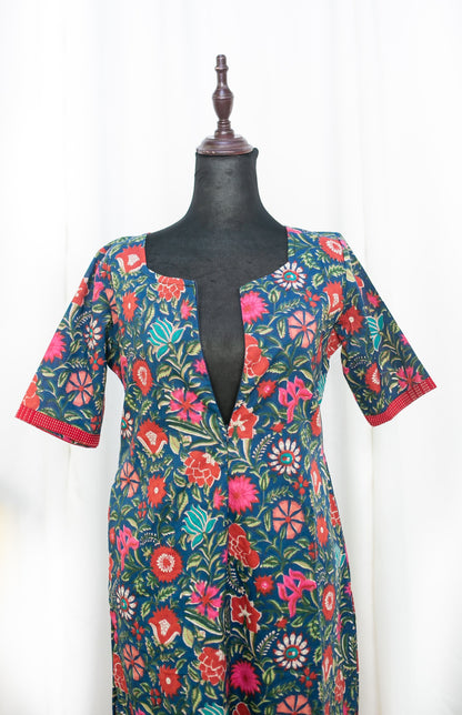 Floral Garden Feeding Kurta Top Center zip
