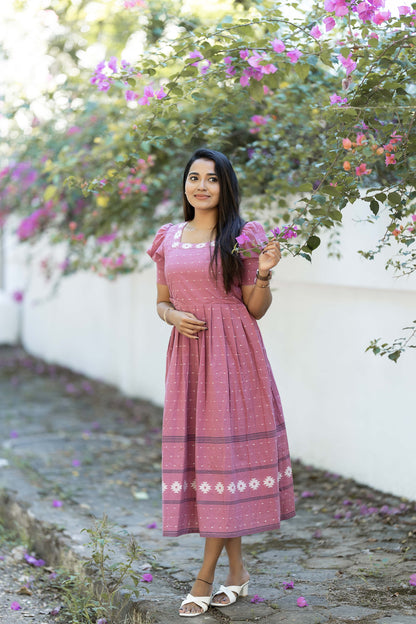 Blush Bloom Maternity Feeding Dress