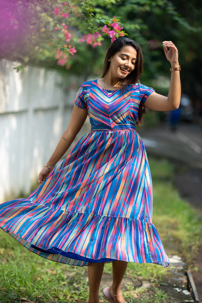 Rainbow in the sky Maternity Feeding dress