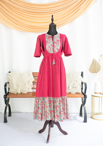 Pretty Pink Maternity Feeding Dress