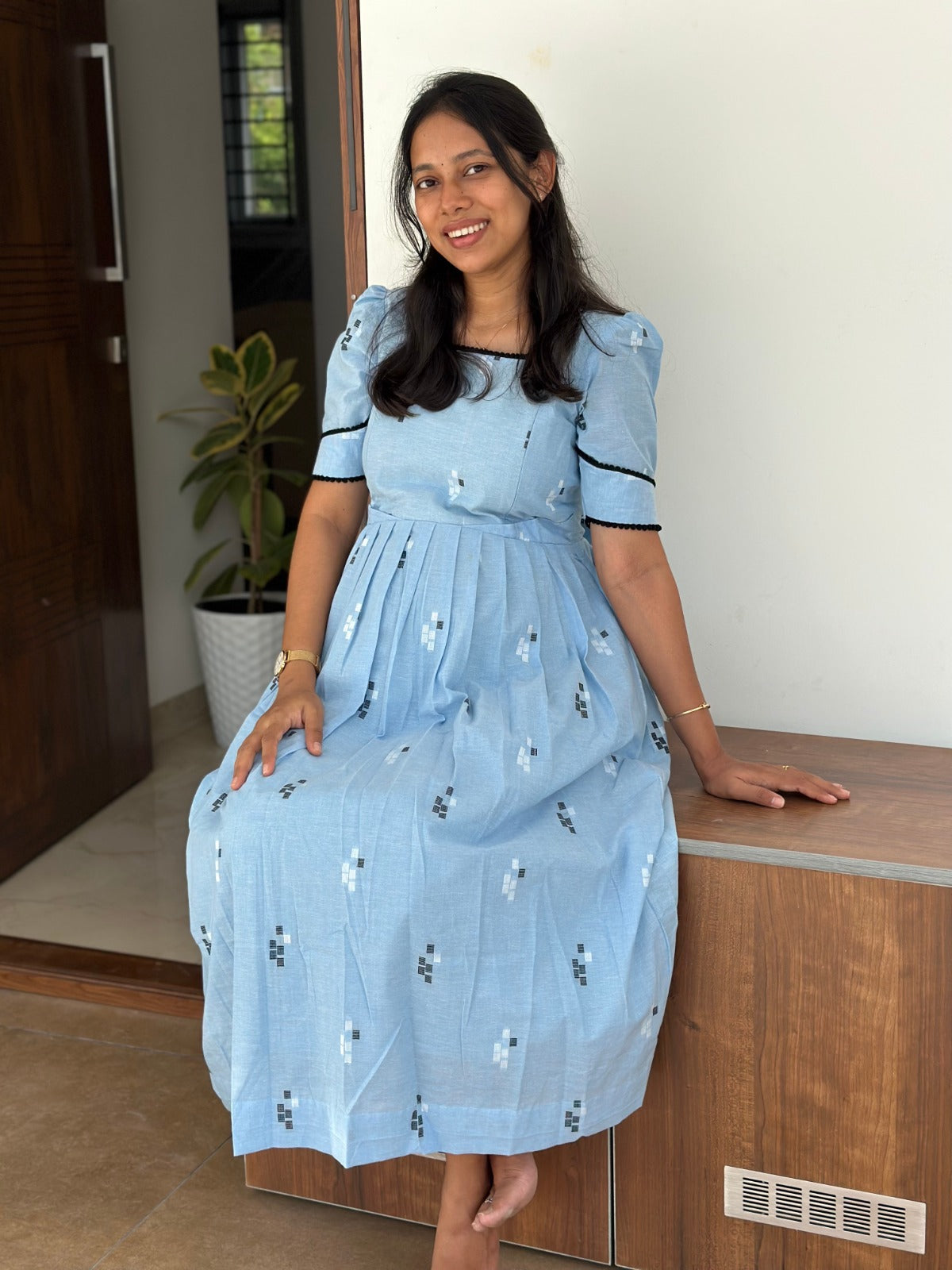 Cloud Berry Maternity Feeding Dress