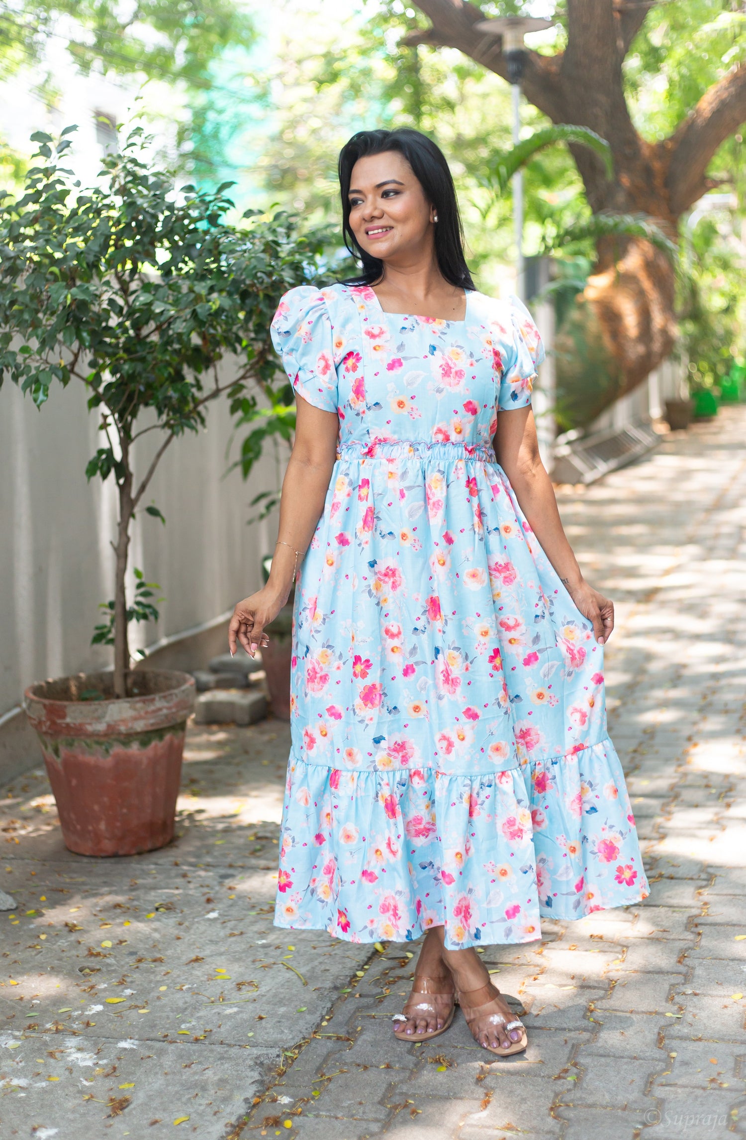 Dreamy Floral Maternity Feeding Dress