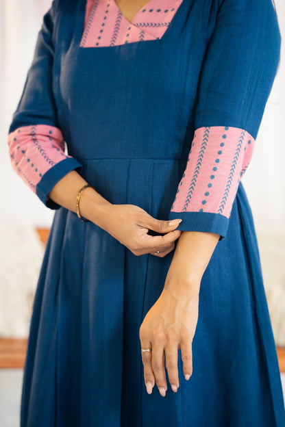 Navy Blush Maternity Feeding Dress