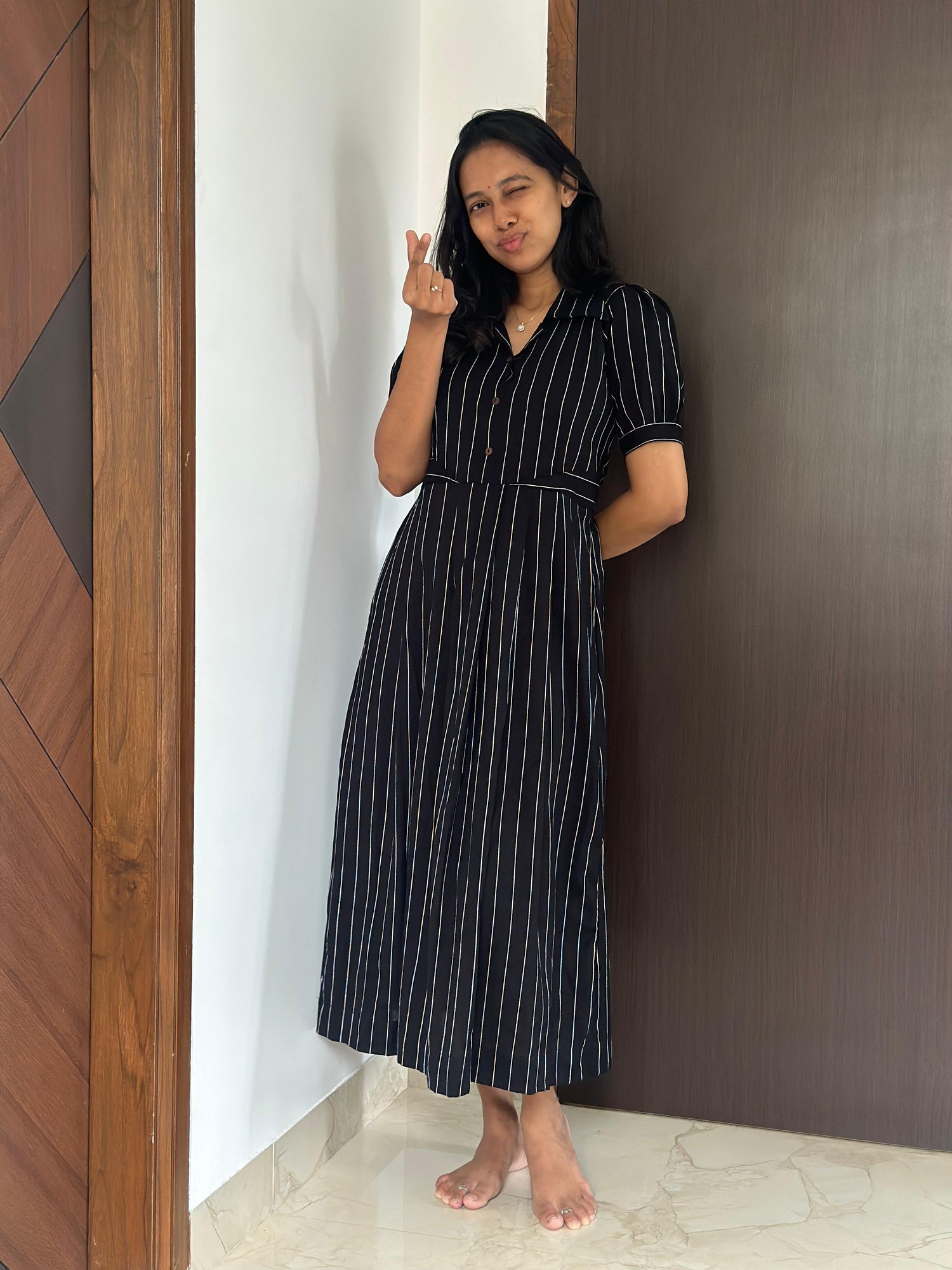 Black Coffee Maternity Feeding Dress