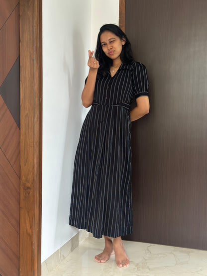 Black Coffee Maternity Feeding Dress