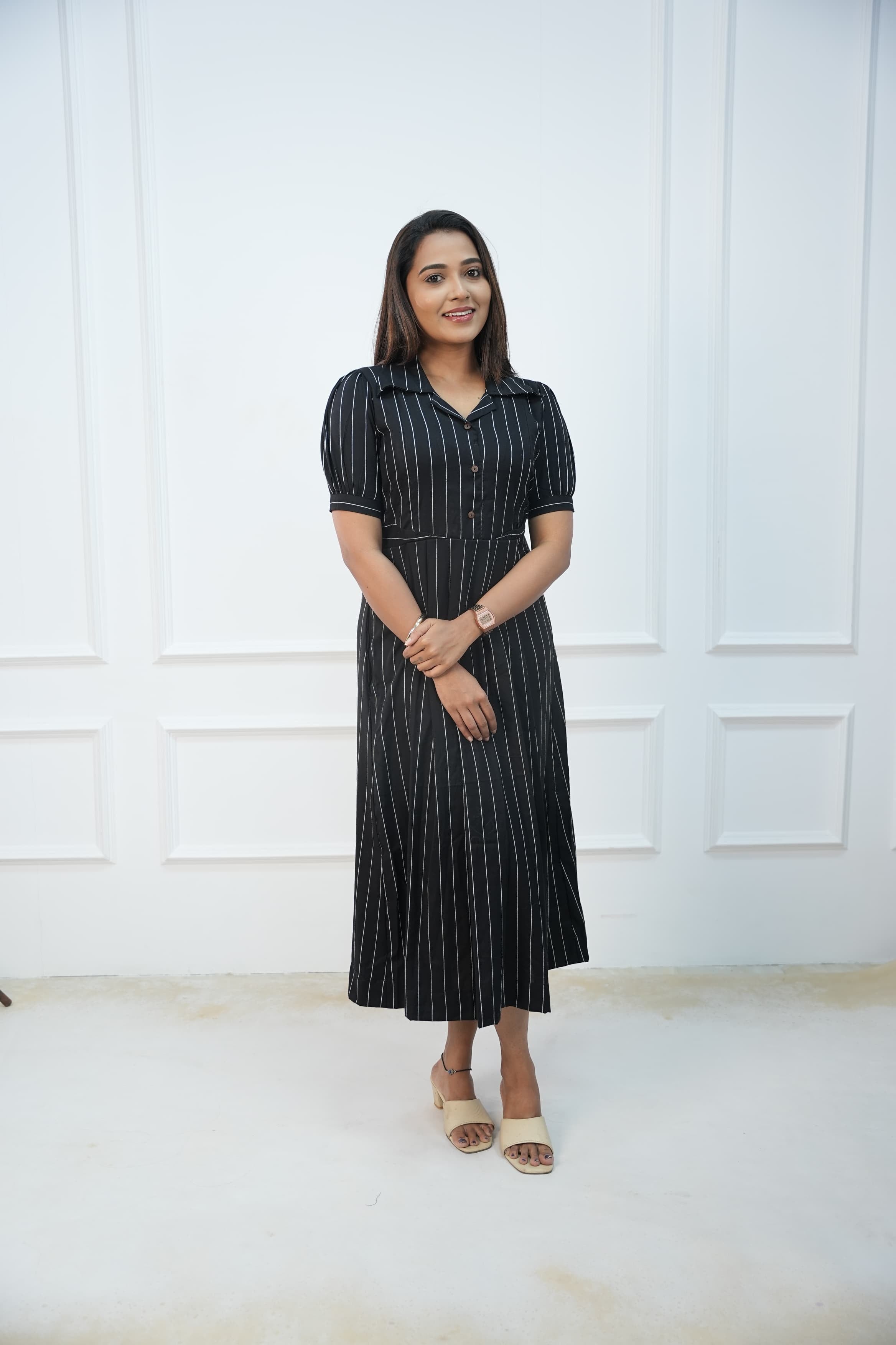 Black Coffee Maternity Feeding Dress