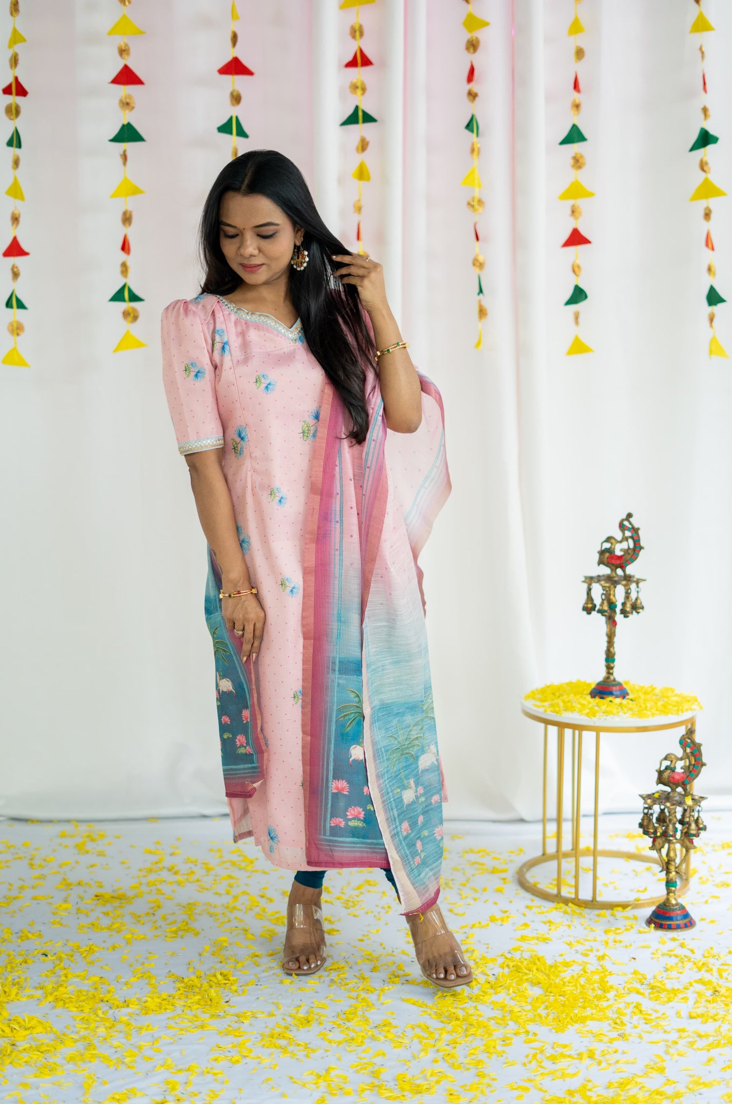 Pichwai Salwar Set ( Top and Dupatta)