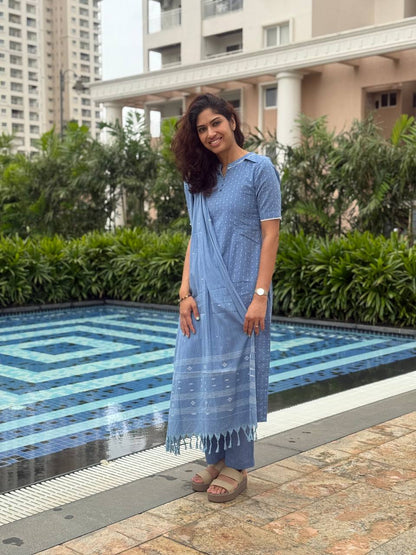 Paint me blue Maternity Feeding Salwar set