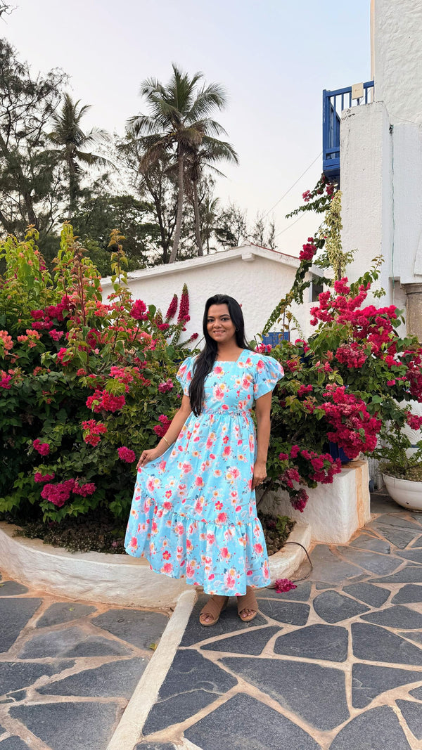 Dreamy Floral Maternity Feeding Dress