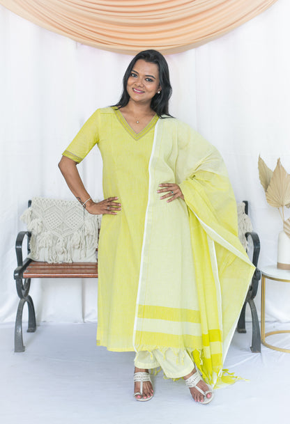 Lemon Ice Maternity Feeding Salwar