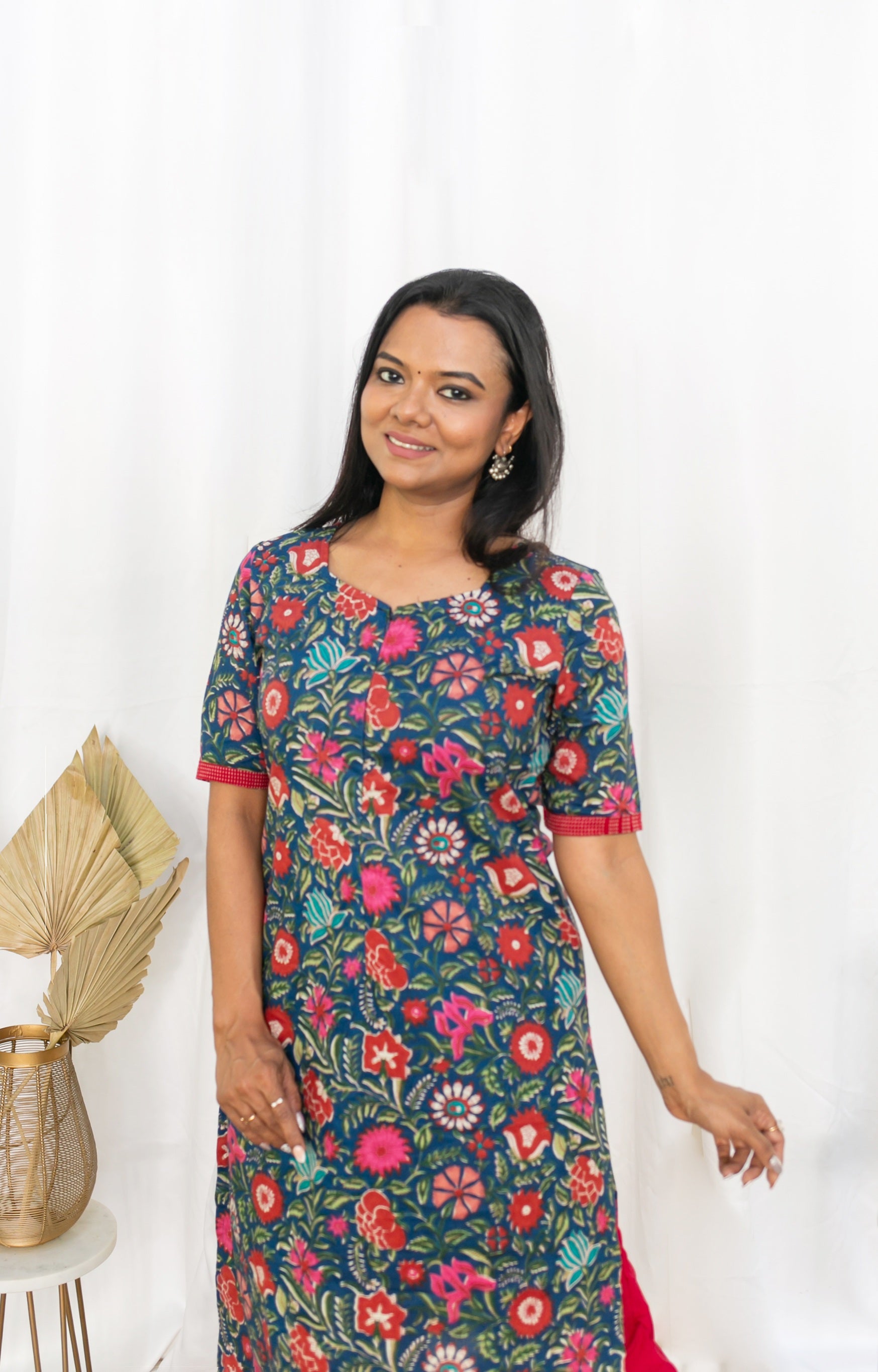 Floral Garden Feeding Kurta Top Center zip