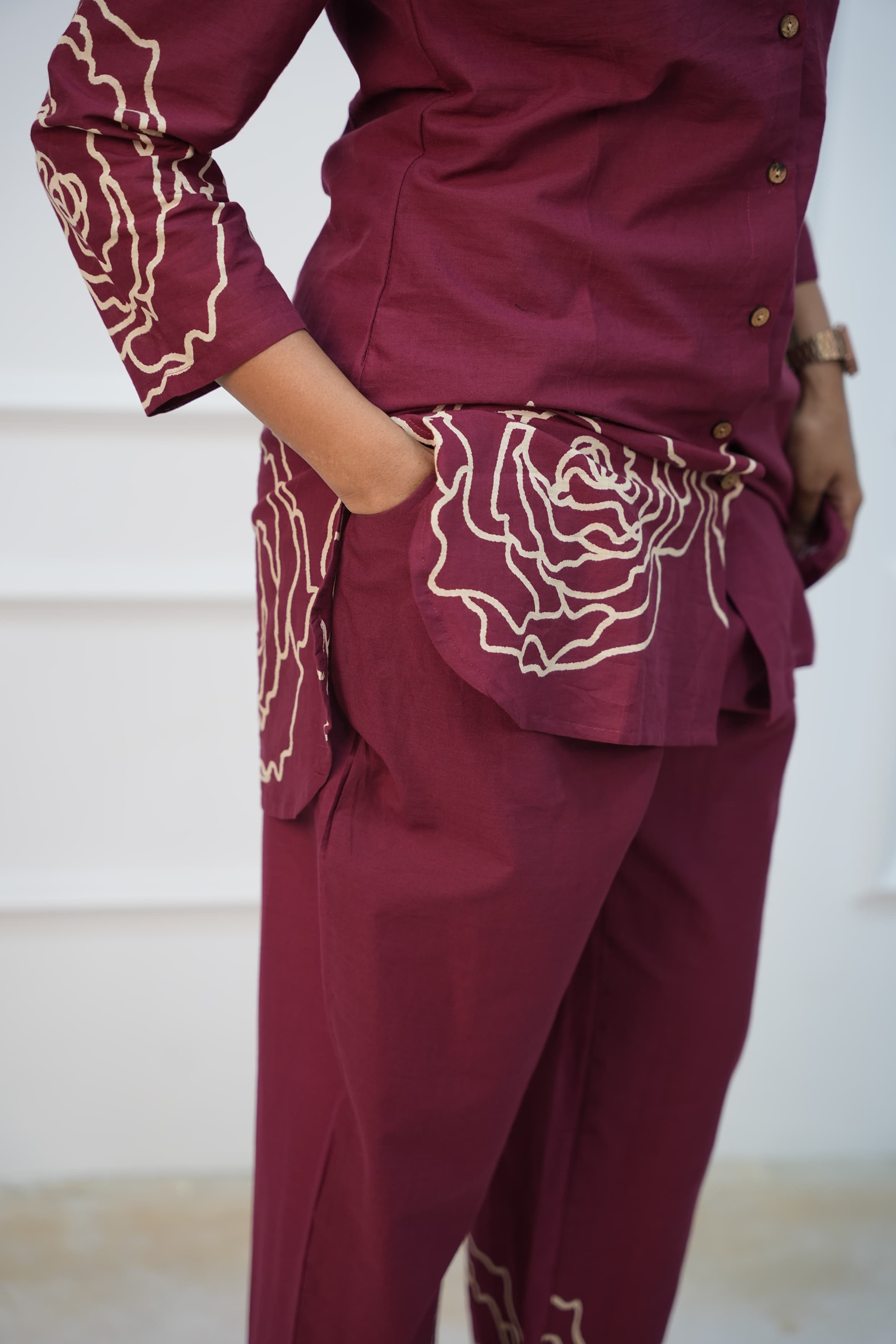 Maroon Rosette Feeding Co-ord