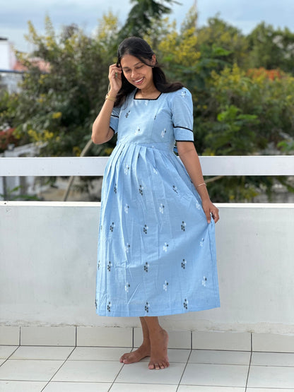 Cloud Berry Maternity Feeding Dress