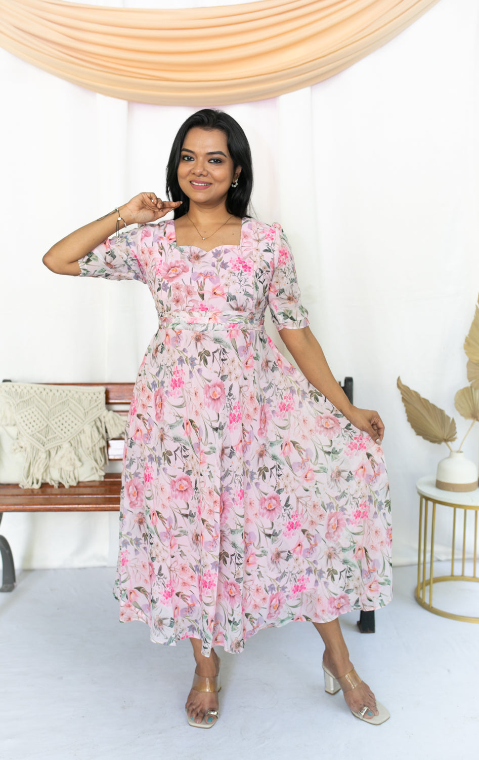 Flying kiss maternity feeding dress