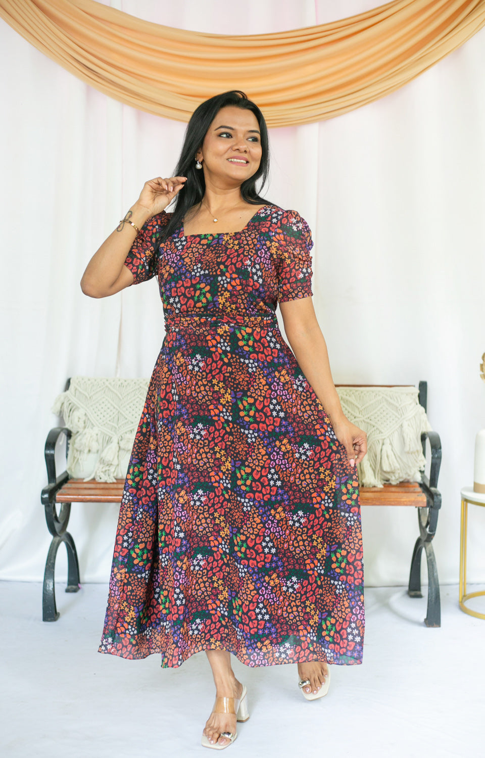 Colourfully Black Feeding dress