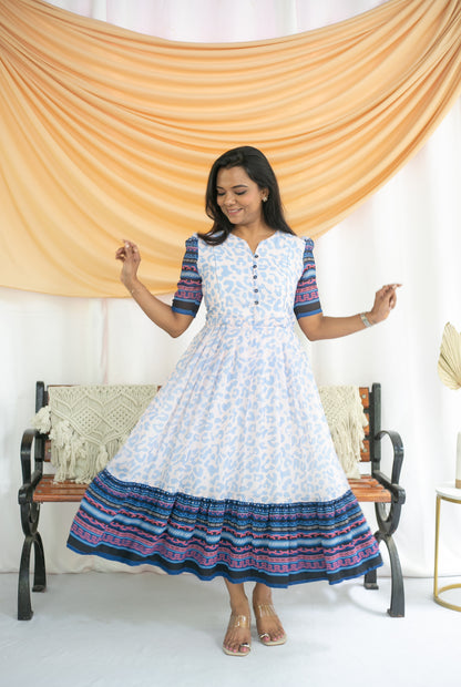 Blue-ti-ful Maternity Feeding Dress