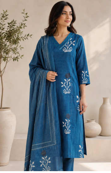 Indigo Bloom Salwar Set