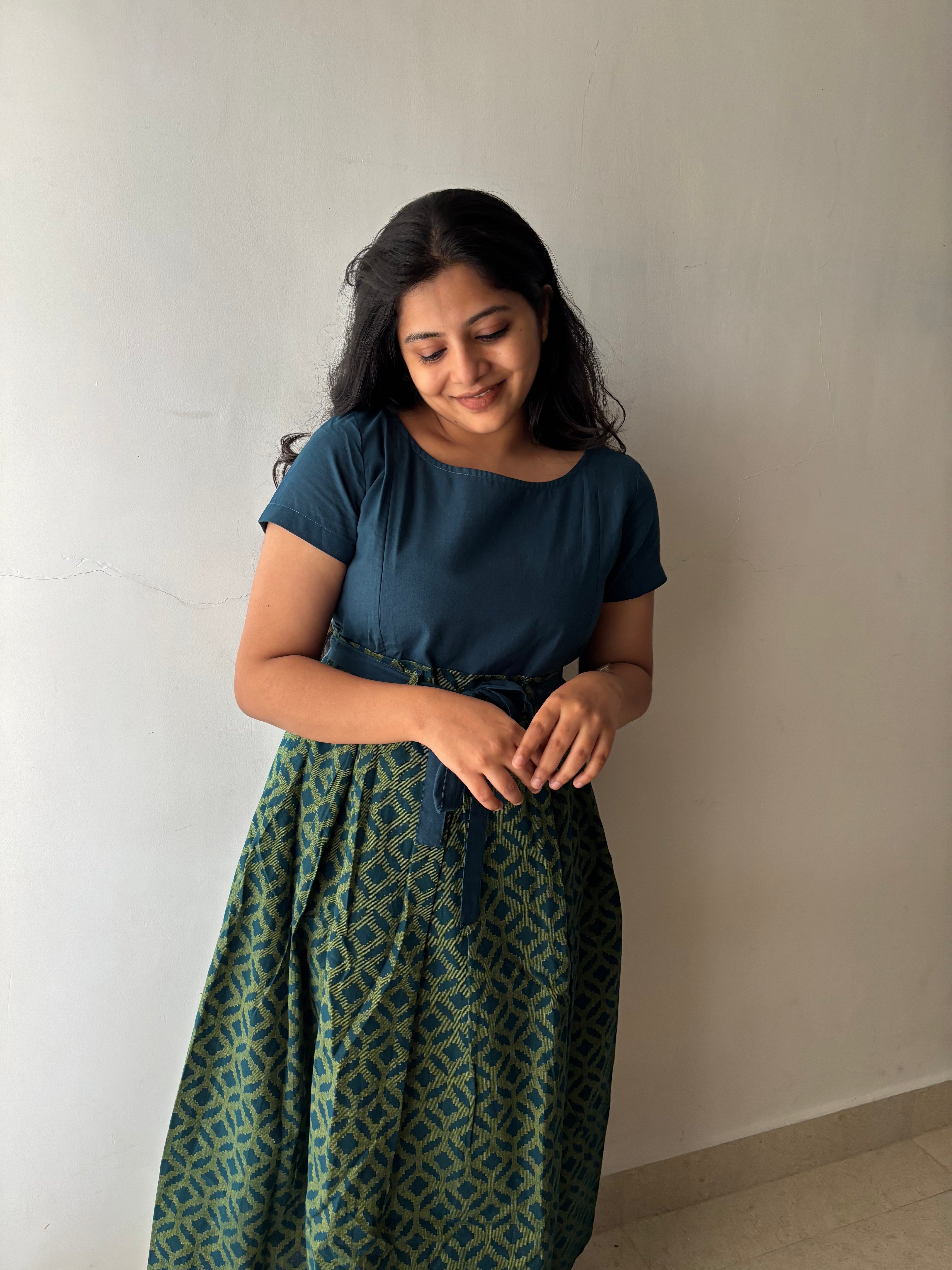 Green Vibe Maternity Feeding Dress