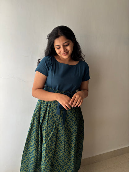 Green Vibe Maternity Feeding Dress
